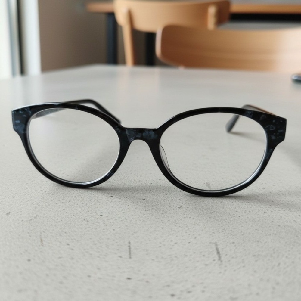 Aldi Blue Floral Round Reading‎ Glasses +2.00 Magnification 51798 Womens Black